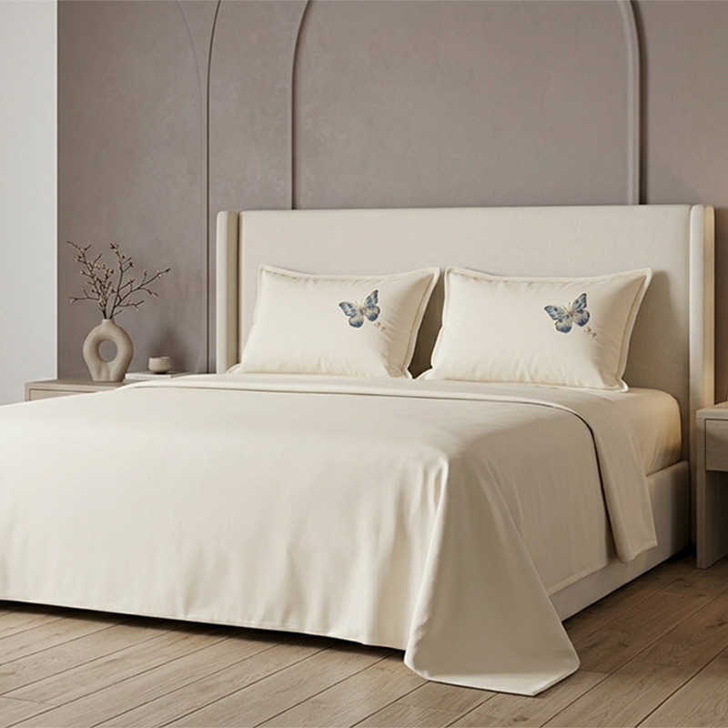 Bedsheet and Embroidered Pillow